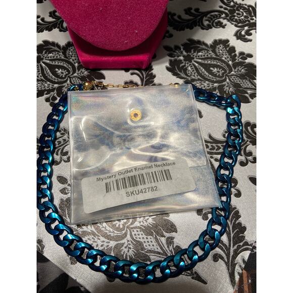 By Alexa Rae (BAR) chunky chain teal blue necklace - Picture 1 of 4